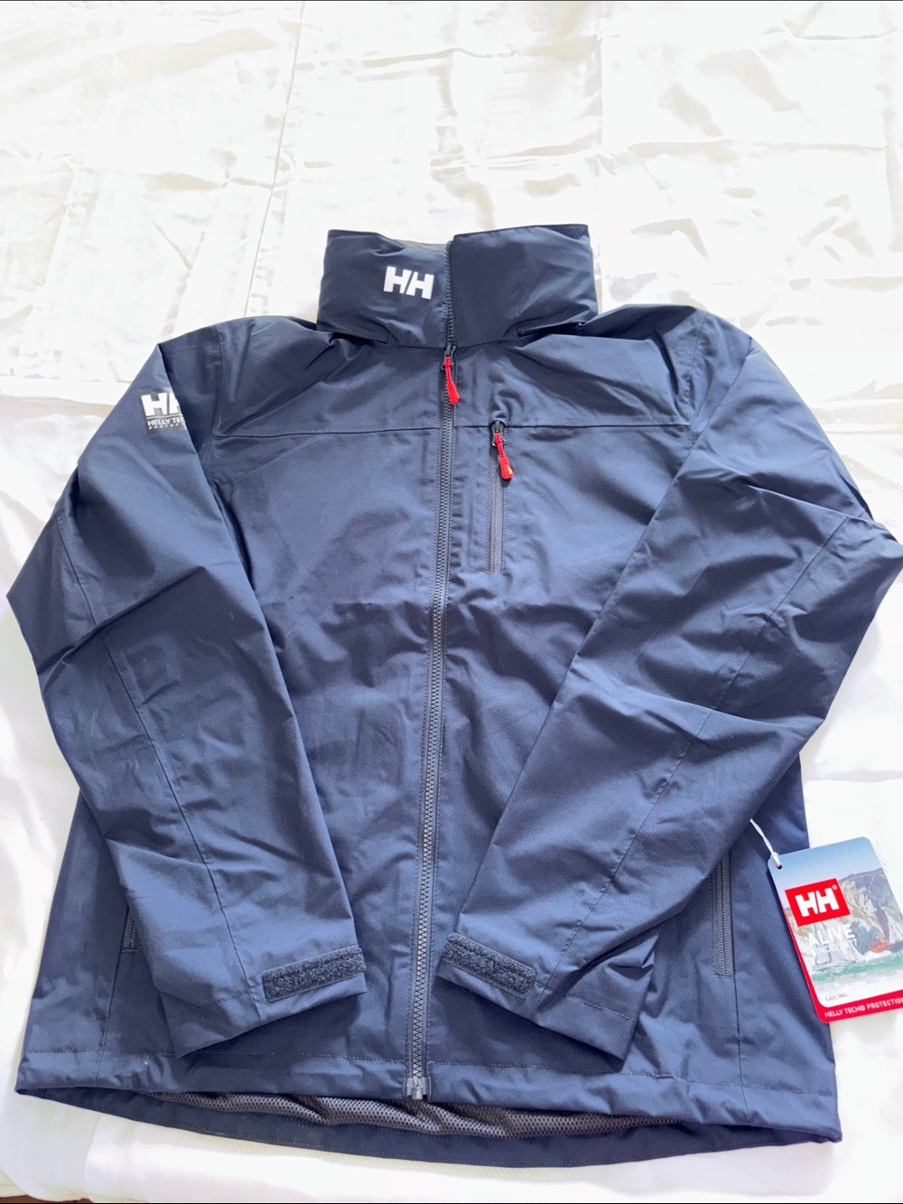 NEW Helly Hansen Crew Hooded Jacket NAVY Sz Medium